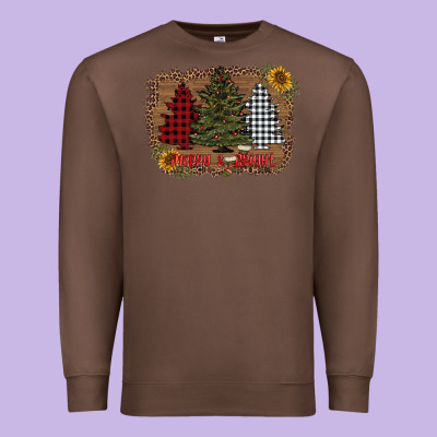 Merry And Bright With Tree's Premium Sweatshirt Designed By Adodesignshop