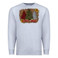Heather Grey merry and bright with tree's Premium Sweatshirt - AdoDesignShop