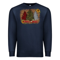 Navy merry and bright with tree's Premium Sweatshirt - AdoDesignShop