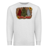 Oatmeal Heather merry and bright with tree's Premium Sweatshirt - AdoDesignShop
