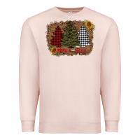 Pale Pink merry and bright with tree's Premium Sweatshirt - AdoDesignShop