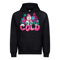Black im so freaking cold pink christmas snowman Urban Hoodie - MaliasSmallBusiness