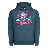 Pigment Midnight Navy im so freaking cold pink christmas snowman Urban Hoodie - MaliasSmallBusiness