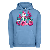 Pigment Pebble Blue im so freaking cold pink christmas snowman Urban Hoodie - MaliasSmallBusiness