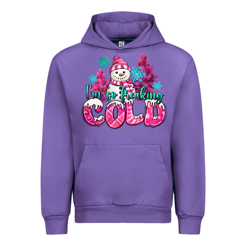 Im So Freaking Cold Pink Christmas Snowman Urban Hoodie by MaliasSmallBusiness | Teevron