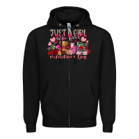 Black just  girl who loves valentines day Zipper Hoodie - RacoonDesign