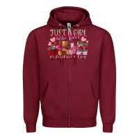 Burgundy just  girl who loves valentines day Zipper Hoodie - RacoonDesign