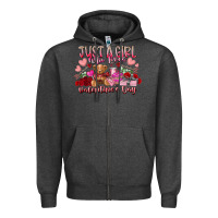 Charcoal Heather just  girl who loves valentines day Zipper Hoodie - RacoonDesign