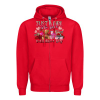 Red just  girl who loves valentines day Zipper Hoodie - RacoonDesign