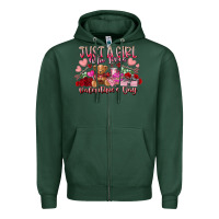 Sports Green just  girl who loves valentines day Zipper Hoodie - RacoonDesign