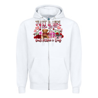 White just  girl who loves valentines day Zipper Hoodie - RacoonDesign