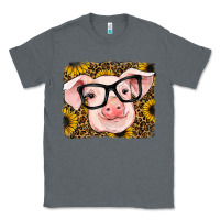 Charcoal Heather sunflowers pig Classic Tee - RanaPortraitStore