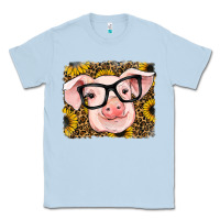 Dusty Blue sunflowers pig Classic Tee - RanaPortraitStore