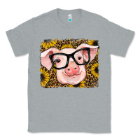 Heather Grey sunflowers pig Classic Tee - RanaPortraitStore