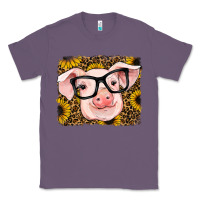 Lavender sunflowers pig Classic Tee - RanaPortraitStore