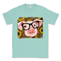 Seafoam sunflowers pig Classic Tee - RanaPortraitStore