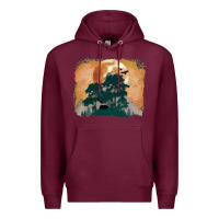 Burgundy wilderness leopard Premium Hoodie - MaliasSmallBusiness