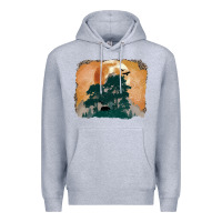 Heather Grey wilderness leopard Premium Hoodie - MaliasSmallBusiness