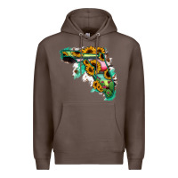 Coffee Florida Map Sunflower Cactus Serape Premium Hoodie - RanaPortraitStore