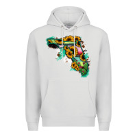 Dove Grey Florida Map Sunflower Cactus Serape Premium Hoodie - RanaPortraitStore