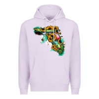 Lilac Florida Map Sunflower Cactus Serape Premium Hoodie - RanaPortraitStore