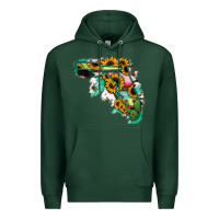 Sports Green Florida Map Sunflower Cactus Serape Premium Hoodie - RanaPortraitStore