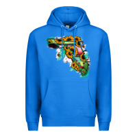 True Royal Florida Map Sunflower Cactus Serape Premium Hoodie - RanaPortraitStore