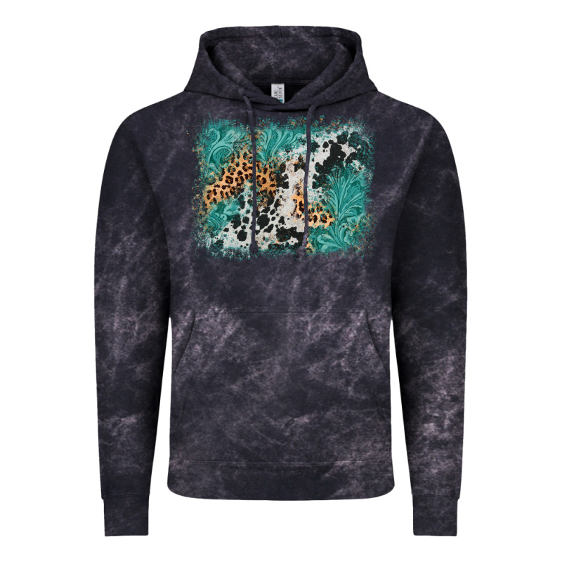Cowhide Turquoise Leather Background Vintage Hoodie by AdoDesignShop | Teevron