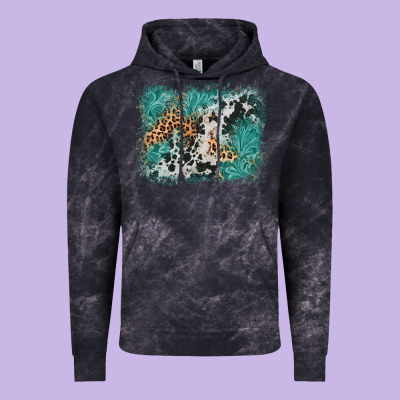 Cowhide Turquoise Leather Background Vintage Hoodie Designed By Adodesignshop