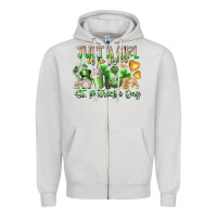 Dove Grey Just a Girl who Loves Saint Patrick's Day Zipper Hoodie - RacoonDesign