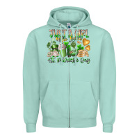 Seafoam Just a Girl who Loves Saint Patrick's Day Zipper Hoodie - RacoonDesign