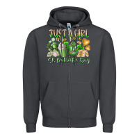 Smoke Just a Girl who Loves Saint Patrick's Day Zipper Hoodie - RacoonDesign