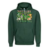 Sports Green Just a Girl who Loves Saint Patrick's Day Zipper Hoodie - RacoonDesign