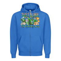 True Royal Just a Girl who Loves Saint Patrick's Day Zipper Hoodie - RacoonDesign