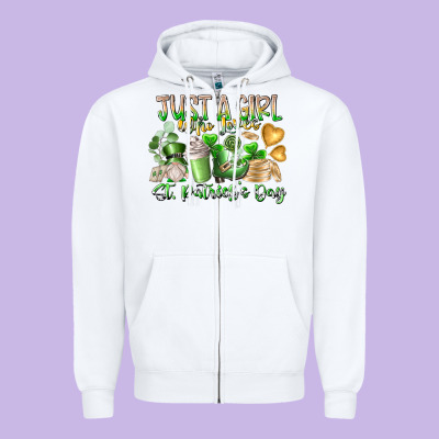 Just A Girl Who Loves Saint Patrick's Day Zipper Hoodie Designed By Racoondesign