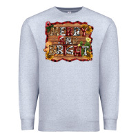 Heather Grey merry and bright Premium Sweatshirt - AdoDesignShop