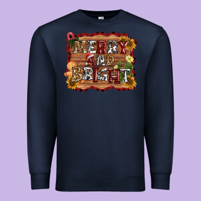 Merry And Bright Premium Sweatshirt Designed By Adodesignshop