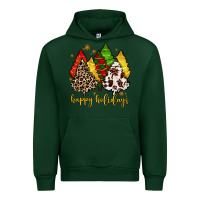 Forest Green happy holidays with christmas tree Urban Hoodie - MaliasSmallBusiness