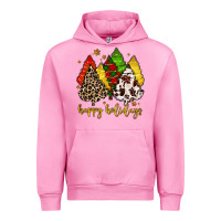 Fuchsia Pink happy holidays with christmas tree Urban Hoodie - MaliasSmallBusiness