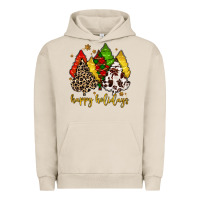 Pigment French Oak happy holidays with christmas tree Urban Hoodie - MaliasSmallBusiness