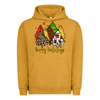 Pigment Peanut Butter happy holidays with christmas tree Urban Hoodie - MaliasSmallBusiness