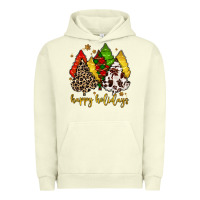 Pigment Pistachio happy holidays with christmas tree Urban Hoodie - MaliasSmallBusiness