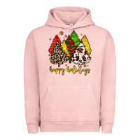 Pigment Salmon happy holidays with christmas tree Urban Hoodie - MaliasSmallBusiness