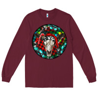 Burgundy Christmas skull Long Sleeve Tee - RanaPortraitStore