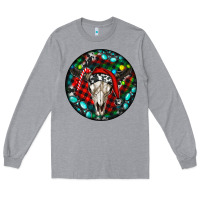 Heather Grey Christmas skull Long Sleeve Tee - RanaPortraitStore