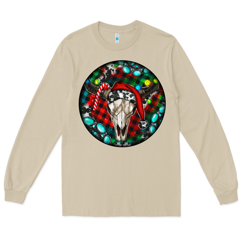 Christmas Skull Long Sleeve Tee by RanaPortraitStore | Teevron