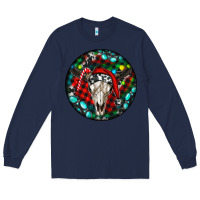 Navy Christmas skull Long Sleeve Tee - RanaPortraitStore