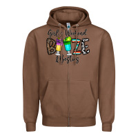 Chestnut girl's weekend booze & besties Zipper Hoodie - CowhideDigitalArt