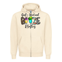 Sandshell girl's weekend booze & besties Zipper Hoodie - CowhideDigitalArt