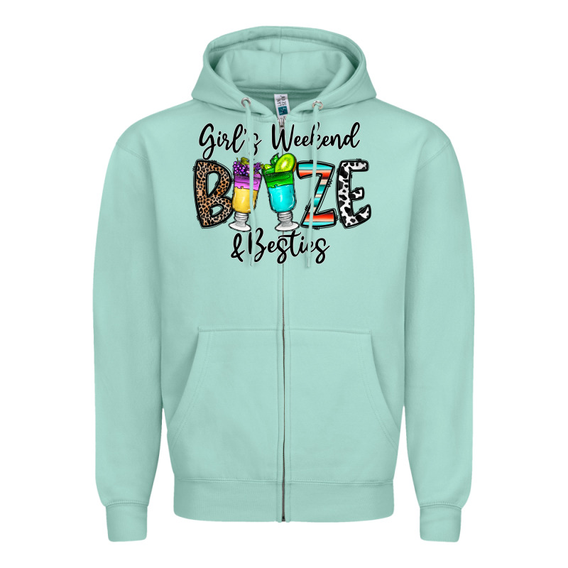 Girl's Weekend Booze & Besties Zipper Hoodie by CowhideDigitalArt | Teevron